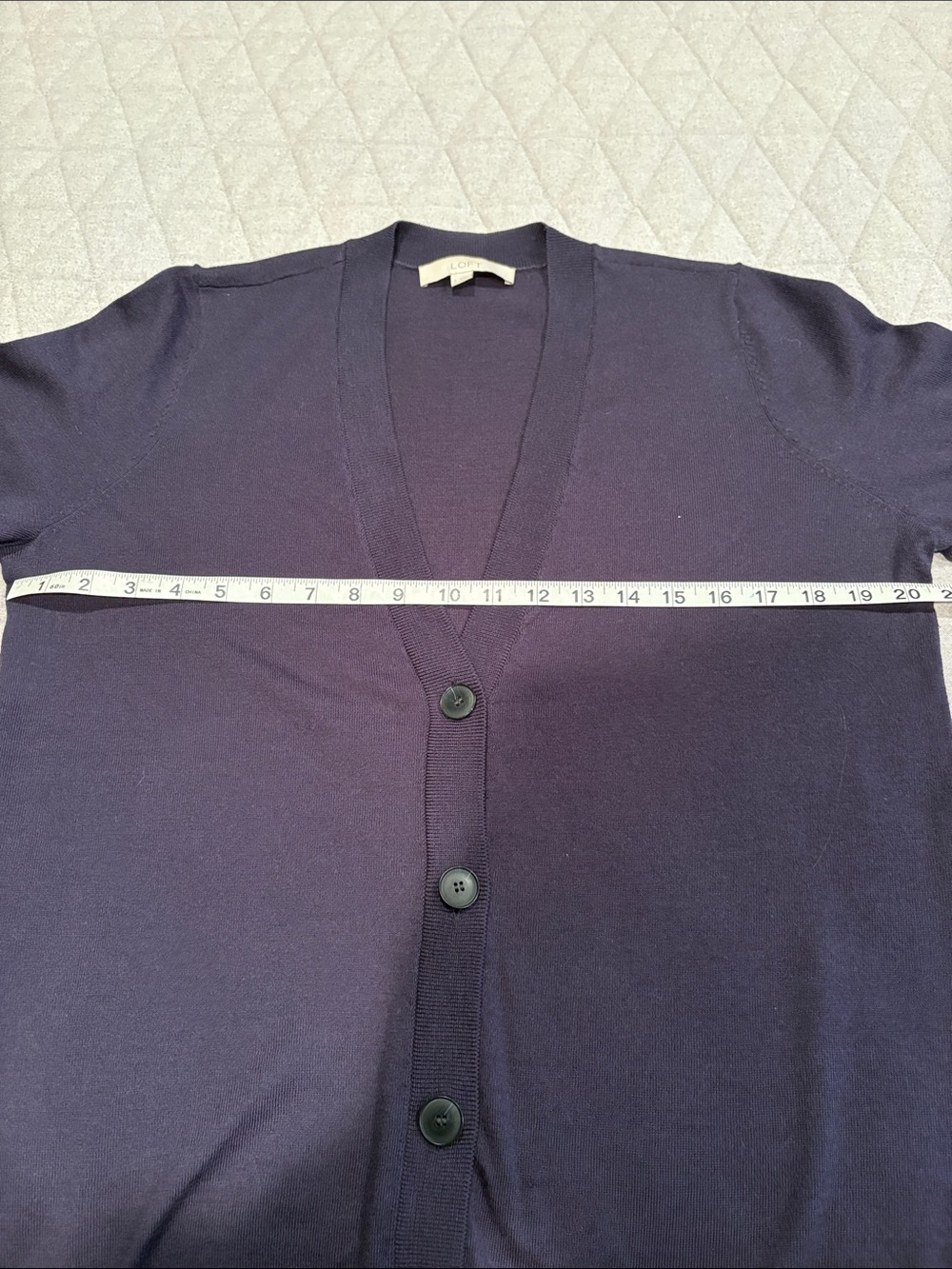 LOFT Navy Long Sleeve Button Cardigan - Picture 5 of 7